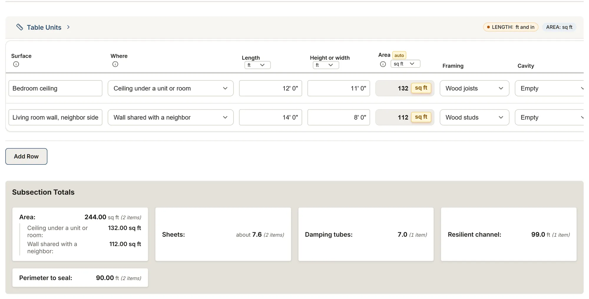 Sound insulation: survey: a filled-in survey in MesuPro