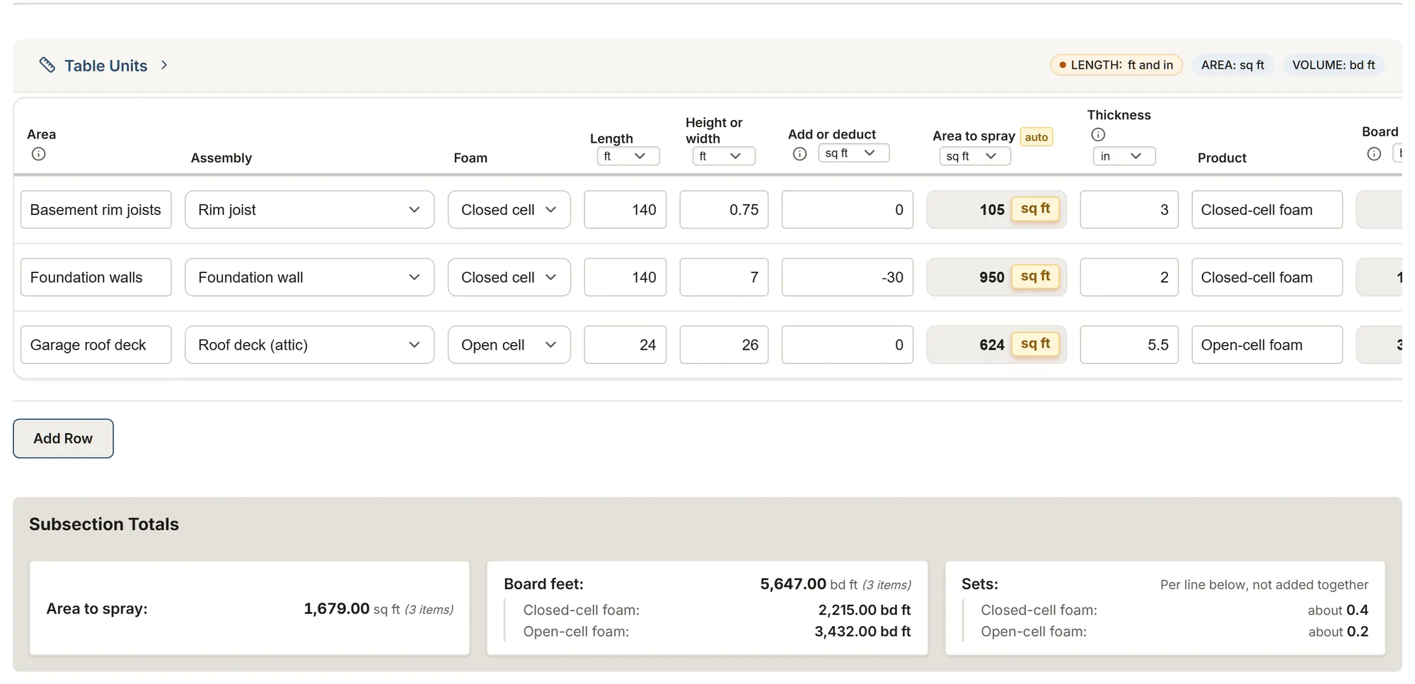Spray foam insulation survey: a filled-in survey in MesuPro